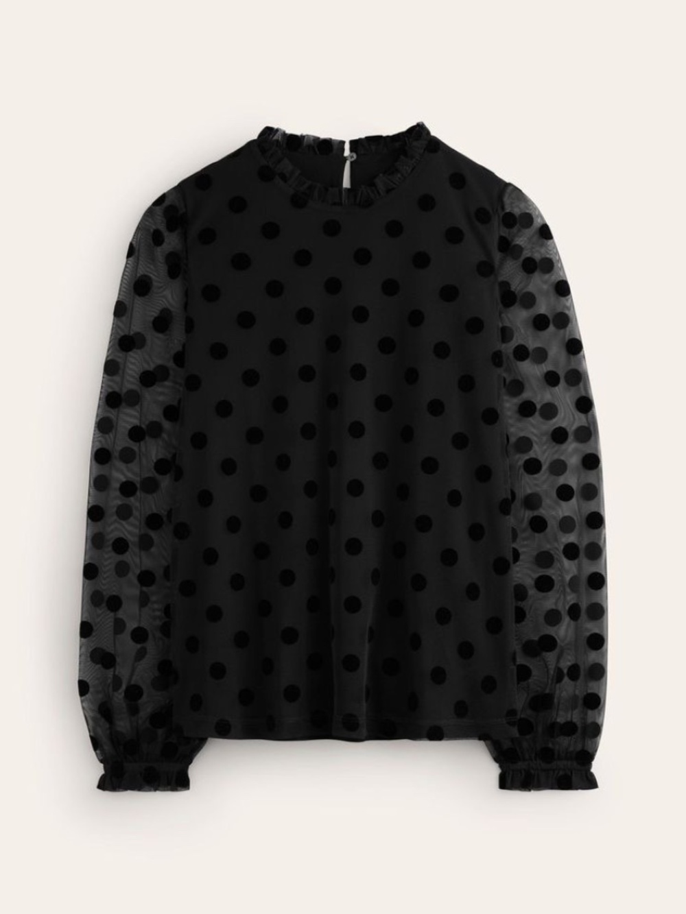 Boden Velvet dot Fancy top